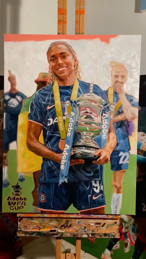 Thinking about Catarina Macario’s Wembley header 💭

Holders @chelseafcw return to the #AdobeWomensFACup this weekend!

@olliecampbellartwork 🎥