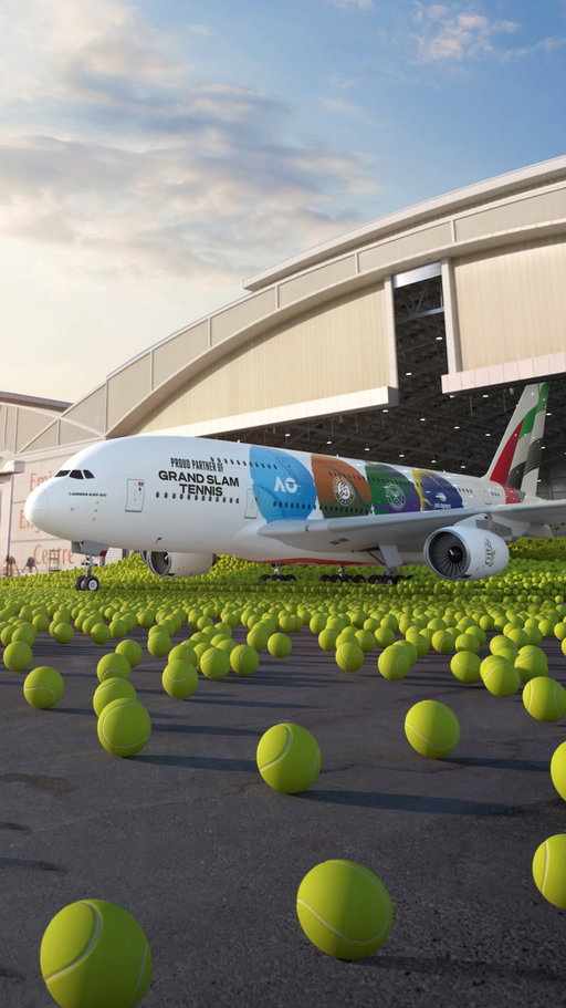 Straight aces only! Our Grand Slam Tennis A380 is ready to serve. 🎾✈️
 
*No tennis balls were harmed in the making of this video.

#Emirates #FlyBetter