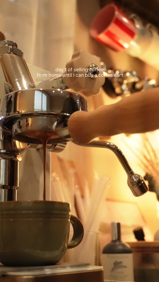 Day 1 of selling coffee from home until I can buy a coffee cart #coffeebar #coffeecart #homecafe #espresso #homebarista