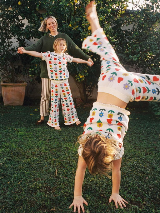 Cartwheels, braids, and @miniboden days with my little big girls 🤸🏼‍♀️☀️🌻