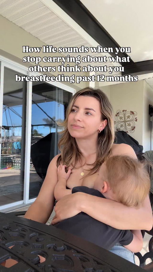 I remember being so stressed out leading up to Sage turning one thinking I had to plan a date to stop our breastfeeding journey. Looking back I wish I could tell myself that I would end up breastfeeding for another 1.5 years and that there was no rush or need to end earlier just because of the outside worlds opinions.

This time around I rarely think about it because I don’t have any pressure to stop before we’re ready. This is OUR journey and not anyone else’s. There are so many benefits and honestly it makes life easier for us. 

A one year old baby is not too big to breastfeed so don’t ever let anyone tell you otherwise 🫶🏼

This was my second most VIRAL video of 2025 with over 2 millions views! 🤯

#breastfeedingmom #momoftwo #breastfeeding #toddlermom