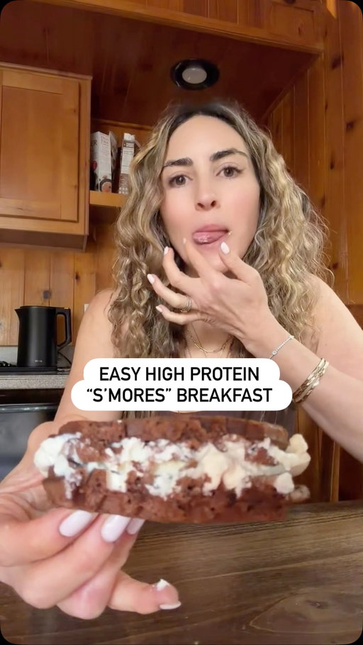 These @eatbanza waffles are so convenient for a quick and healthy breakfast. Try this s’mores combo- it’s high in protein and fiber, which naturally supports your glp1 levels 😘 #ad