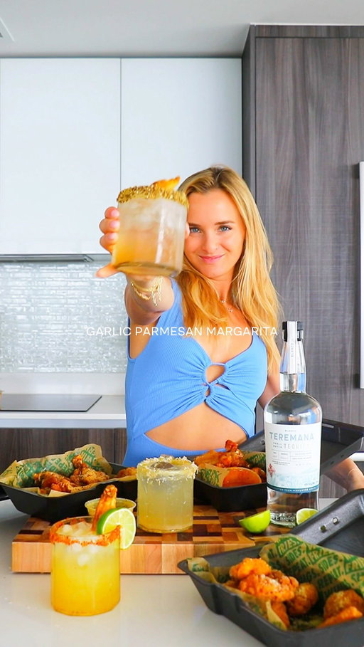Would you try a @wingstop Garlic Parmesan @teremana Margarita? The big game is coming up, and although you may be a fan of a certain team, we’re all fans of FLAVOR. So I decided to have a little fun in the kitchen and experiment with some highly admired Wingstop flavors in Teremana margaritas. And to be honest I was shocked to find that these combinations actually work!!
We all love @wingstop wings and tendies and nothing is better to wash them down than a @teremana margarita so find your perfect flavor pairing at http://teremana.com/fansofflavor & enter to win Big Game Feasts from Teremana x Wingstop via my link in bio!! #ad
…
Recipes:
Hot Honey Margarita with Hot Honey Rub Wingstop Wings
* 2 oz Teremana Tequila Blanco
* ¾ oz fresh lime juice
* ½–¾ oz hot  honey (to taste)
* ½ oz orange liqueur 
* ¼ oz fresh orange juice
* Ice
* Tajin Rim with lime and chicken tender piece

 Lemon Pepper Margarita with Lemon Pepper Wings
* 2 oz Teremana Tequila
* 1 oz fresh lemon juice
* ¾ oz triple sec
* ½ oz agave syrup
* Pinch of freshly cracked black pepper
* Ice
* Lemon pepper dust rim
* 2 wingstop fries garnish

Garlic Parm Margarita with Garlic Parm Wings
* 2 oz Teremana Blanco Tequila
* ¾ oz fresh lime juice
* ½ oz fresh lemon juice
* ¼ tsp garlic-infused olive oil drizzled on top
* Pinch of black pepper
* pinch of garlic powder
* tiny pinch of chili flakes
Garlic Parm Rim
* 2 tbsp finely grated Parmesan cheese
* ½ tsp garlic powder
* Pinch salt
* lemon zest