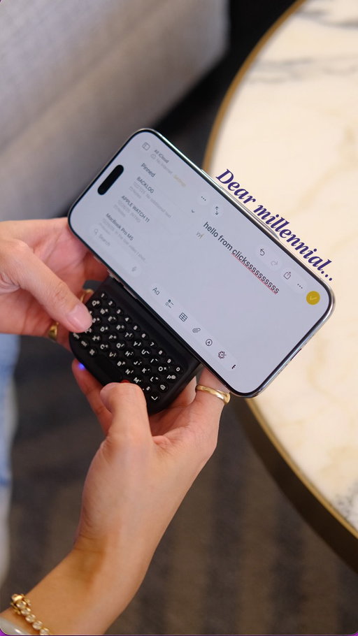 This one for the millennials who can’t do anything serious without a QWERTY keyboard!

The Clicks Power Keyboard attaches to your phone via magsafe AND you can change phone orientation too! It will work with android devices (in theory, so long as you have a magsafe sticker/adapter) and even your iPad.

 #clickspowerkeyboard #ces2026 #isadoestech