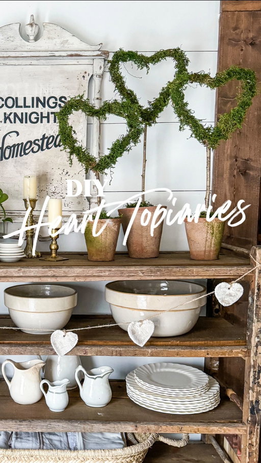 I shared these last year and y’all loved them, so I’m bringing them back! These moss heart topiaries are adorable, neutral, and incredibly easy to DIY.

What you’ll need:
🤍 Sticks (cut to varying lengths)
💚 Flower pots or decorative containers
🤍 Grapevine heart wreaths
💚 Moss
🤍 Mod Podge
💚 Hot glue gun

Start by cutting the sticks to staggered heights and hot-gluing the grapevine hearts to the top. Brush on a generous layer of Mod Podge, then press the moss onto each heart until fully covered. For the base, add floral foam to a pot and insert the stick. Place a few rocks inside for extra stability, then finish it off with a layer of moss on top.

I absolutely love how these turned out—simple, neutral, and so charming. 🤍

Comment “heart” and I’ll DM you all the links to make your own!

#mosstopiary #valentinesdiy #englishcottage #diycrafts #amazonfinds