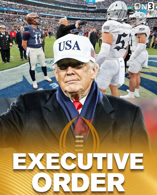 President Donald Trump is set to sign an Executive Order granting the Army-Navy game an exclusive 4-hour window👀

The decision comes amid talks of expanding the College Football Playoff to 16 teams. 

Follow @On3 for the BEST of College Sports.