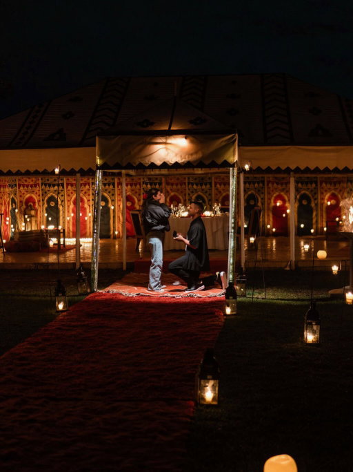 She said Yes 💍🥺

To say I was nervous is an understatement… i could feel my heart racing in my chest. She thought I was away in Europe - but I had snuck into Morocco on Christmas Day where she was on holiday with her family - I asked her mother and father if I could ask her to marry me - then had to build this big hut outside because a thunderstorm was forecast last minute 😅 - and then I stepped out and surprised her when she thought she was meeting her fam for dinner. Thankfully she said yes. 

10 years ago, I didn’t really understand the concept of marriage as many of you know - I was definitely an “avoidant” - but when you meet the right person, a lot of things start to make a lot of sense ❤️

Update: thank you for all the kind words and congratulations!!!