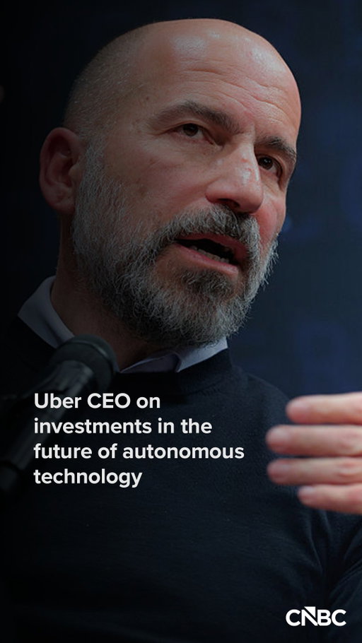 Uber CEO Dara Khosrowshahi says the future of self-driving cars is unpredictable — but he's certain autonomous vehicles will be safer than humans, which is why the company is investing now to make the technology affordable and widely available.

What are your thoughts on self-driving cars? Tap the link in bio to watch Khosrowshahi's full interview on "CNBC Leaders Playbook" — a new primetime series hosted by Julia Boorstin, where top business leaders break down how success is built.