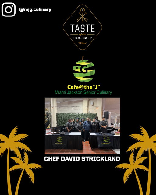 🍽️ CHEF REVEAL 🍽️
 
We’re excited to welcome Chef David Strickland of Miami Jackson Senior High School as one of the featured culinary educators at Taste of the Championship Miami! 🌴✨
 
A dedicated Culinary Arts teacher at one of Miami’s longest-standing high schools, Chef Strickland inspires the next generation of chefs with his passion for food, hands-on culinary training, and commitment to student success.
 
Join us as top chefs, rising talents, and standout culinary educators come together for an unforgettable night of food, culture and championship energy 🏆🔥
 
📍 M2 Nightclub, Miami Beach
📅 Sunday, January 18th 2026 5-8PM
🎟️ Link in bio
#CFBPlayoff
#TasteOfTheChampionship
#TOTC2026