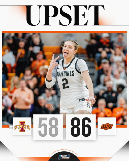 OKLAHOMA STATE UPSETS NO. 19 IOWA STATE 🤯

OSU hands No. 19 Iowa State their fifth loss in the row. 

#NCAAWBB x @osuwbb