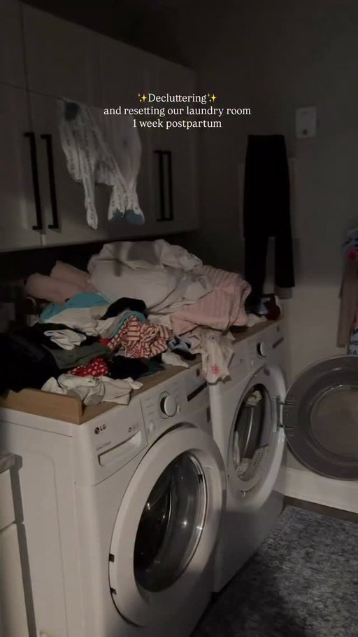 Definitely let the laundry room go during the first week postpartum 😂 the priority was just to have enough clean laundry to survive. I wasn’t thinking about folding everything and putting it away. I was just grabbing what we needed and kept on moving. But we’re 2 1/2 weeks postpartum now and I’m keeping up a little better! I took about 20 minutes to declutter and reset the laundry room last weekend and now it’s good as new! I was hoping to get a little more clean in done but the baby woke up and I decided the cleaning can wait for another day!

Comment “laundry” and I’ll DM you everything in our laundry room!

#declutter #laundry #laundryroom #decluttering #cleanwithme
