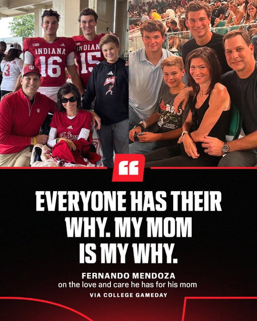Fernando Mendoza’s mother was diagnosed over 15 years ago with multiple sclerosis (MS) and is a huge reason behind Fernando’s optimism.

@jenlada sat down with Fernando to discuss how much she means to him ❤️