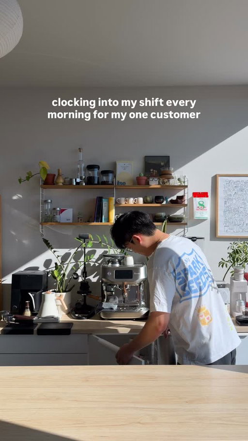i’d love to work at a coffee shop but home barista-ing is just too good #coffee #homecafe