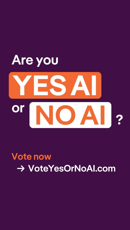 The public vote on AI is live. Are you all in on AI? Hard pass? Somewhere in between? However you feel, it should be your choice. Send a message about where you stand. VoteYesOrNoAI.com