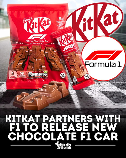 Nestlé has officially launched a Formula 1–themed KitKat Chocolate Car, marking the first major product release tied directly to its multi-year partnership with Formula 1. Announced in late 2024, the deal made KitKat the Official Chocolate Bar of Formula 1 beginning in 2025, with product activations planned globally. The new chocolate is molded in the shape of an F1 car and made with milk chocolate, KitKat wafer, and crispy cereal elements—designed to merge motorsport branding with a collectible, novelty-style confection.

The KitKat F1 Chocolate Car began rolling out in select markets in early 2026, including the UK, Ireland, and Australia, where Nestlé has linked the release to broader fan promotions and Formula 1 race-week activations. Available in single bars and multipacks depending on the region, the launch reflects Formula 1’s continued push into lifestyle and consumer packaged goods partnerships aimed at younger and more global audiences. Additional markets are expected to follow as the KitKat–F1 collaboration expands throughout the 2025 and 2026 seasons under Nestlé’s global brand strategy.
.
🚨 Hungry for more food news? Head to the link in our bio or search www.mouthattack.com for the full scoop on this post and the latest releases! 🍕📲 Enter your email to join our food release newsletter for exclusive updates straight to your inbox! 🌟
.
( 📰 @mouthattack 
.
#food #insta food #foodphotography #foodstagram #tips #foodtip #tipping #mcdonalds #fastfood #news #foodnews #foodienews #vrialfoodnews #tipflation #inflation #foxnews #foodstudy #study #poll