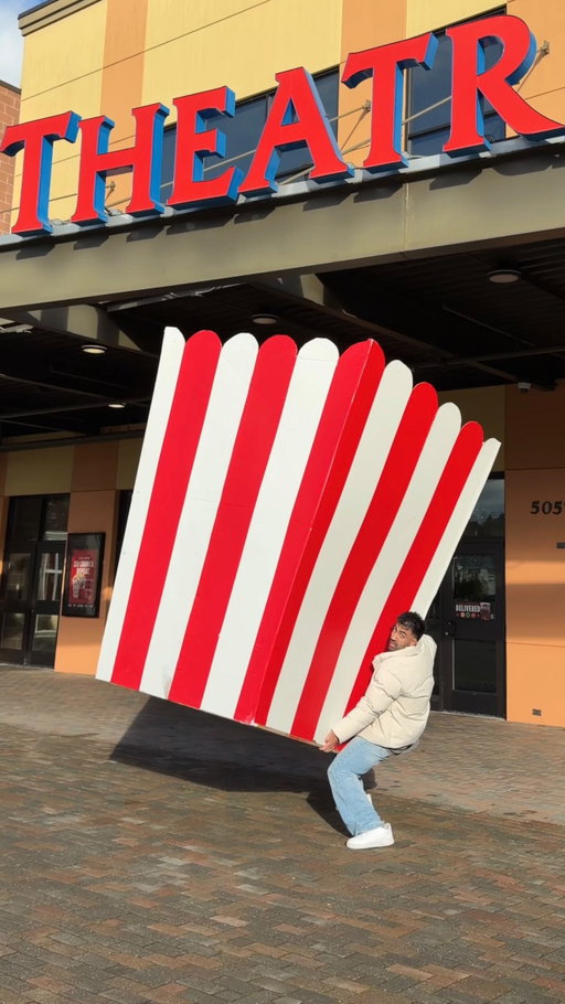 This movie theater has bring your own popcorn bucket for $5 so I made a massive bucket 🍿