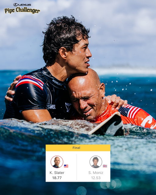 One of the most emotional wins of all time 🏆

The GOAT @kellyslater going wild at nearly 50 years old against one of Pipeline’s finest sons @sethmoniz, in perfect conditions.

Pipeline doing justice to its status as the epicenter of surfing — just as it will on January 29.

🗓️ @lexususa #PipeChallenger | Jan 29 - Feb 9