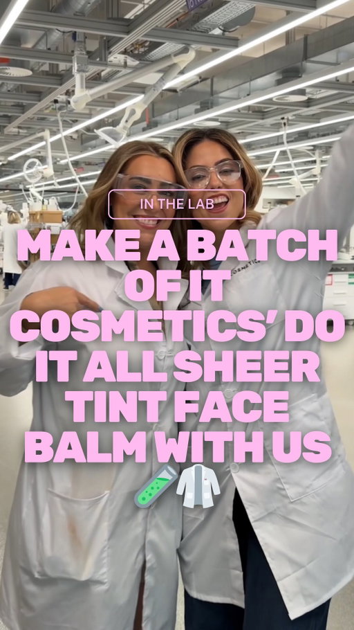 #itcosmeticspartner Beauty queens, @itcosmetics brought us into their lab to make our own batch of their new Do It All Sheer Tint Face Balm so you could see exactly what goes into creating something this novel. The texture is honestly like nothing I’ve felt before, and as a product developer, I’ve felt a lot of textures! She’s buildable, dewy, and the shade range is beautiful. We had such a fun day in the lab with their team, getting hands on and seeing the process up close. More behind the scenes beauty industry moments like this are coming, who’s ready? 👀🧪🥼 Get your hands on this only at @ultabeauty. #complexionproducts #beautyindustry #makeupreview #thelipsticklesbians