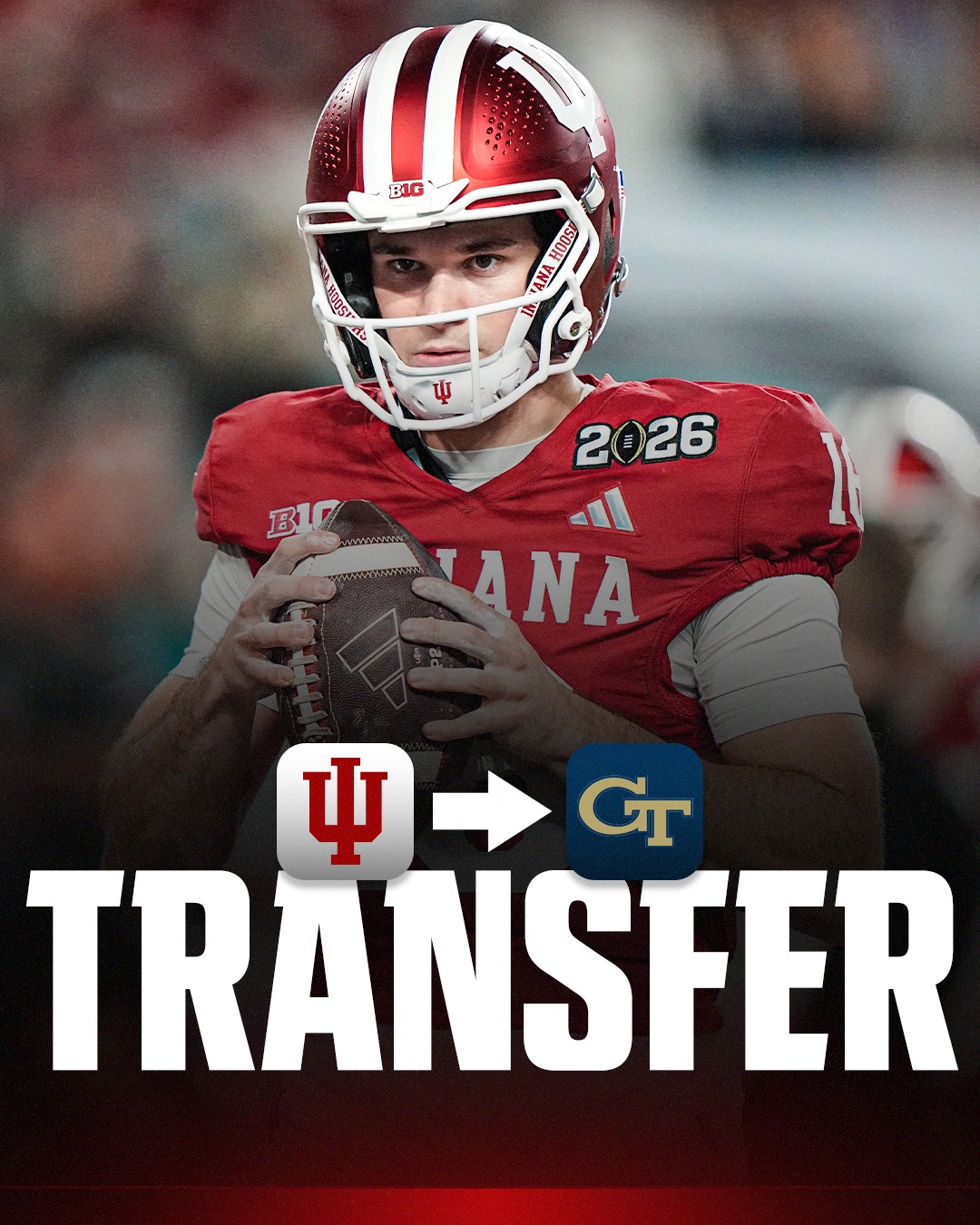Indiana transfer quarterback Alberto Mendoza has signed with Georgia Tech, he announced Tuesday on social media.

Mendoza entered the NCAA transfer portal one day after the Hoosiers' CFP championship victory over Miami and immediately visited and signed with the Yellow Jackets.
