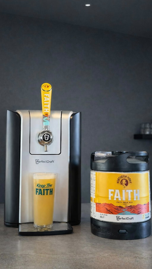 Northern Monk Faith is now pouring on PerfectDraft🍺
 
Born in the North and brewed with proper pride, this is the hazy pale that started it all. Bright, juicy and effortlessly drinkable, expect smooth pours packed with tropical flavour, pineapple and fresh citrus.

To celebrate the launch, enjoy 2 free pint glasses with every 2+ keg order of Faith.

Visit the link in our bio to order now.