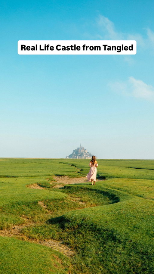 The castle from Tangled is real?! 🤯 
 
Tangled is one of my favorite Disney movies and I am so excited for the new movie! It was an absolute dream visiting Mont Saint Michel and living out my favorite Disney movie ✨ 
 
If you’re visiting Paris, then you have to take a trip out to Mont Saint-Michel 🏰 Mont Saint-Michel is located in the Normandy region of France and just a few hours from Paris! 
 
I actually took a bus from Paris to Mont Saint-Michel and had the most magical day exploring Mont Saint Michel 😍 
 
‼️ Comment “TANGLED” for my FREE mini travel map for Mont Saint Michel including best photo spots! 
 
#paris #ParisFrance #normandy #montsaintmichel #traveldestinations