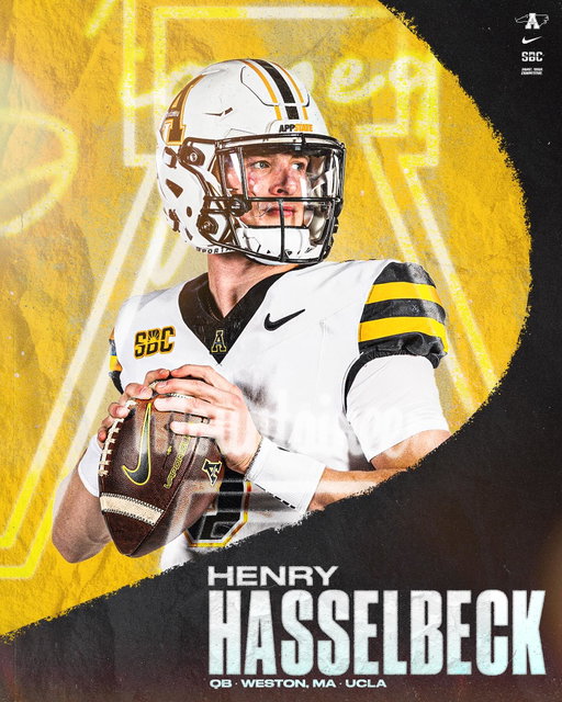 Welcome to the #AppFamily, @Henryhass!

QB / Weston, MA / UCLA

#GoApp