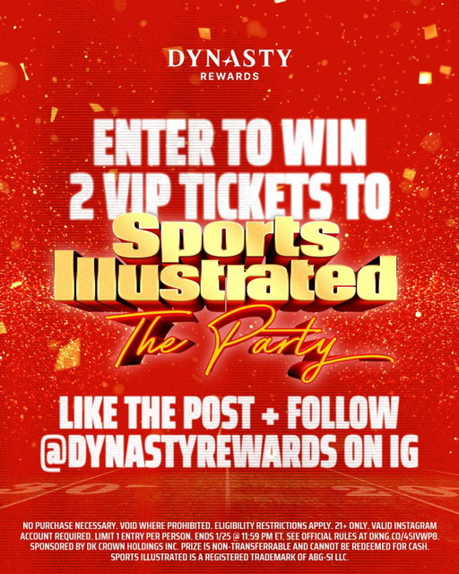 Want to live like a @draftkings VIP at the Super Bowl? 🍾 Follow us @dynastyrewards and like this post for your chance to win 2 VIP tickets to @sportsillustrated The Party!

Rules: dkng.co/45IVwp8