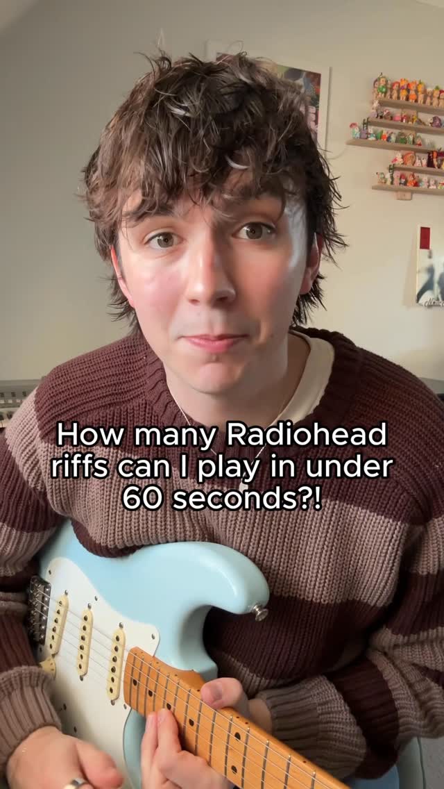 How many Radiohead guitar riffs can I play in under 60 seconds and can you name the all? 👀 Any other bands I should do these for as well? 🤔

Played on my Fender Vintera 50s Stratocaster 🎸

Just in case you can’t name all of these Radiohead guitar riffs, here they are in order….

1) No Surprises
2) You
3) My Iron Lung
4) Man of War
5) Paranoid Android
6) Electioneering
7) Bodysnatchers

#radiohead #guitarriff #guitarriffs #thomyorke #jonnygreenwood #fender #fenderstratocaster