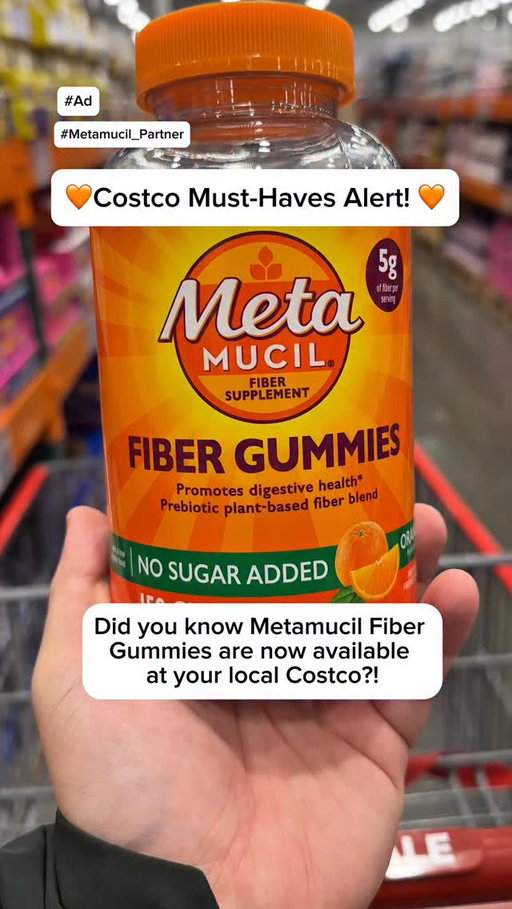#ad #Metamucil_Partner
🧡Costco Must-Haves Alert! 🧡
 Did you know @metamucil Fiber Gummies are now available at your local Costco? We’re partnering with Metamucil to show you that they’re the easy & delicious way to help hit your daily fiber goals!

📍Find them now at your local Costco warehouse in a convenient larger gummy pack!

🙌🏽 5g of fiber per serving (just 3 gummies!). That’s as much fiber as 2 cups of broccoli! 🌱 Contains prebiotic fiber to support digestive health* 🚫 Delicious orange flavor with No Sugar Added! 💪 Can help support your GLP-1> journey by promoting digestive health*
*These statements have not been evaluated by the Food and Drug Administration. This product is not intended to diagnose, treat, cure, or prevent any disease. 
>Consult with your Health Care Provider before taking this product and on appropriate management of your GLP-1 medication.

🛒Make taking fiber effortless and grab them on your next Costco run! Your gut will thank you!

#costco #costcodeals