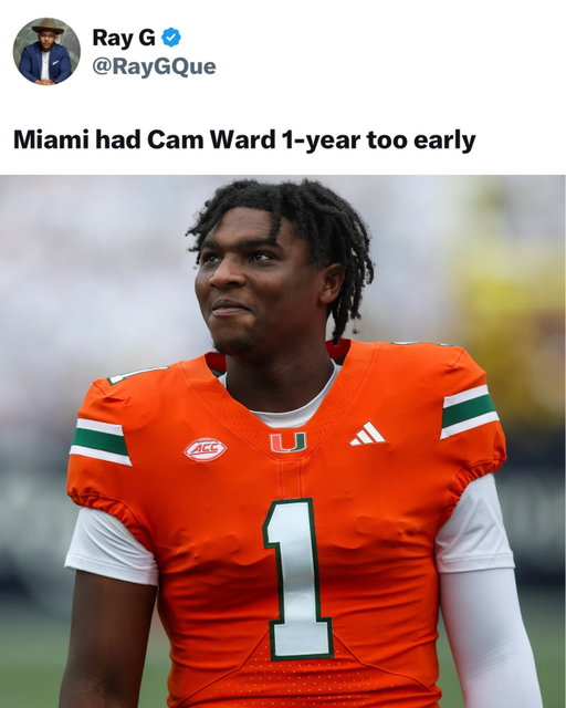 Can't help but imagine this year's Miami team with Cam Ward 😂🔥

(via @espn)