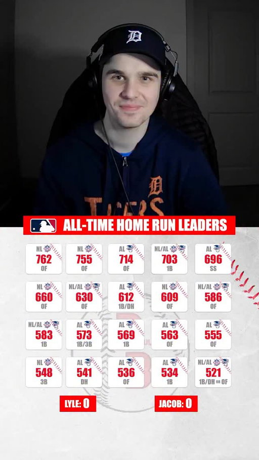 Can @madethecutbaseball guess the all-time MLB HR leaders?

#mlb #baseball #trivia #mlbtrivia #baseballtrivia