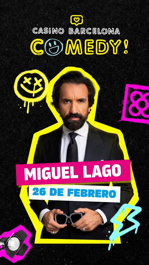 😂 El sarcasmo elegante de @soymiguellago aterriza en #CasinoBarcelona.

Será el primer artista del #CasinoBarcelonaComedy2026 en subirse al escenario de la #CottonClub con un show cargado de ironía y estilo propio.

📆 26 de febrero 2026
⏰ 21:00

Si lo tuyo es el humor inteligente y sin filtros...este es tu show.

🎟️ Consigue tu entrada en casinobarcelona.com
