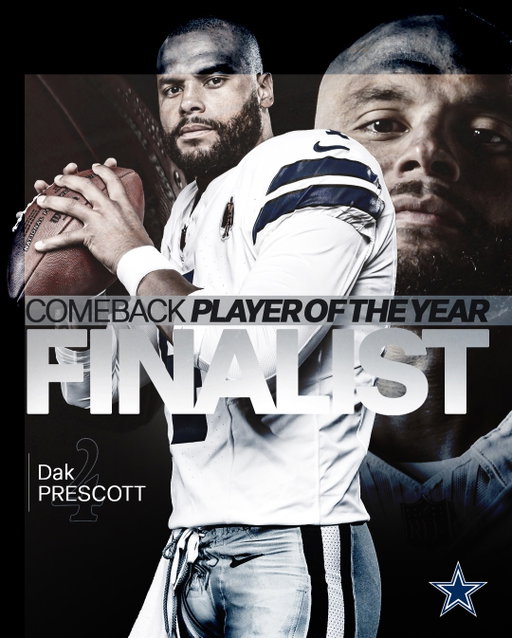 QB1 has been named a finalist for the Comeback Player of the Year Award 👏