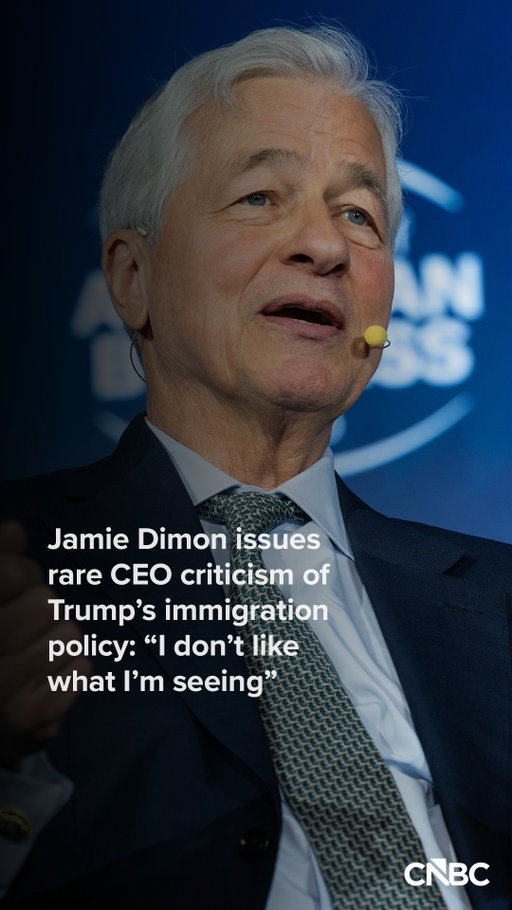 JPMorgan Chase CEO Jamie Dimon said Wednesday that he disagreed with President Donald Trump’s approach to immigration, offering a rare public rebuke by a U.S. corporate leader of one of Trump’s signature policies.

Read the full story at the link in bio.
