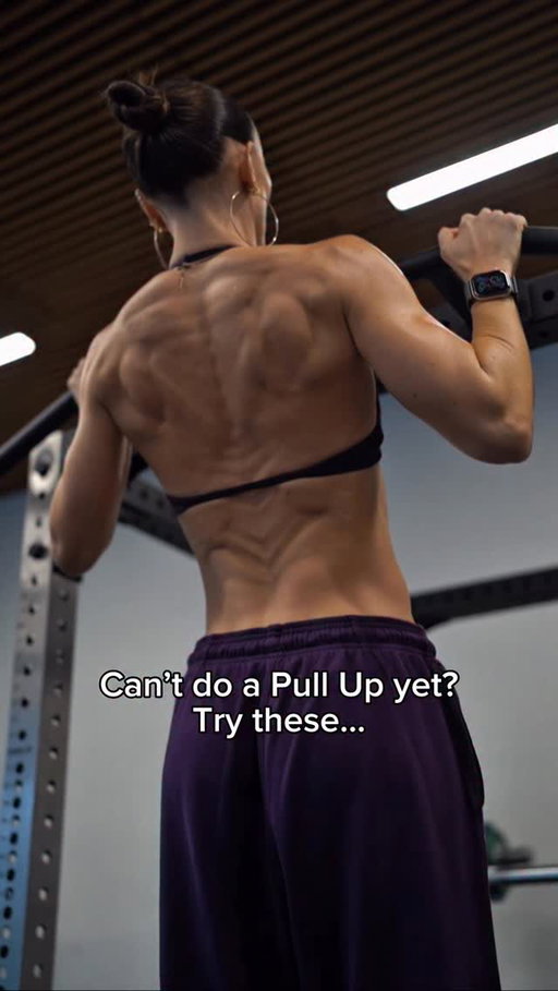 Want to get your 1st Pull Up?

Then try these beginner friendly strength progressions:

1) Barbell Assisted Pull Ups - Place a barbell at chest height, step your feet out in front of you keeping your knees bent. From here pull your body up towards the barbell, aiming to meet your chest with the bar. Slowly lower back down and repeat for 10-12 reps x 2-3 sets 

2) Box Barbell Assisted Pull Ups - When the above becomes too easy, place a box underneath your heels and keep your legs out straight. Lift your chest and hips up and drive your chest towards the barbell. Aim for 8-10 reps x 2-4 sets 

3) Hanging Hollow Body Rocks - Mastering the core strength that pull ups require can be hard so try this - take an overhand grip slightly wider than shoulder width, start by kipping your legs forward whilst aiming to push the bar away from your body. Think about driving your ribs to hips, keeping your arms & legs straight and core tight. Aim for 8-12 reps x 2-3 sets 

4) Single Leg Dead hang - If the above is too hard then improving your strength to pull your entire body up and off the ground is essential. Firstly, allow yourself to hang from the bar keeping one leg on the ground or box. Hold the other leg up, this supports some of your bodyweight. Aim to hang for 10-30 seconds per leg x 2-3 sets 

5) Dead hang - When single leg becomes too easy, move onto a complete dead hang lifting both legs off the ground. Aim to hold for as long as possible x 2-4 sets 

Outfit: @oneractive New BlackBerry Purple Raw Lounge Joggers and EnhanceLift Halter 💜 Launching Tuesday 27th Jan 💪🏼 C0de: HAYLEY to save 🙏🏼

#pullups #backday #backworkout #pullup #strengthtrainingforwomen