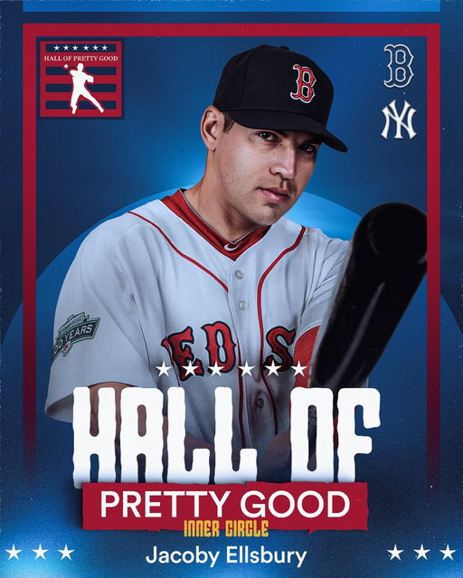 🚨BREAKING NEWS🚨 Jacoby Ellsbury received 91% of over  35,500 votes and is now officially the 45th member of the Hall of Pretty Good! @jacobyellsbury