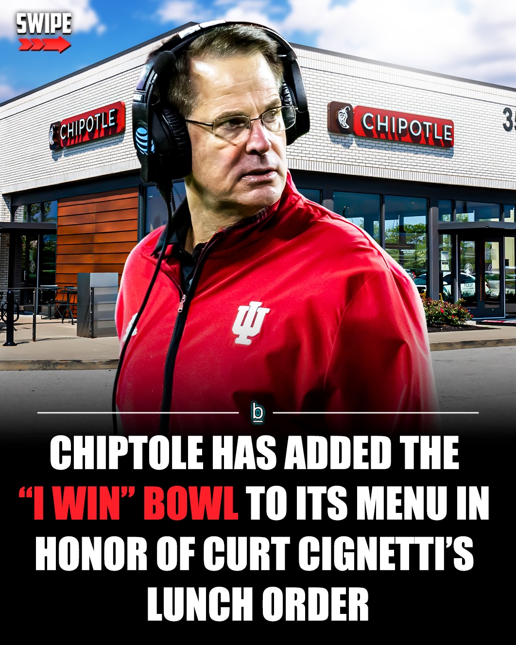Wheaties may be the breakfast of champions, but Chipotle has staked a claim to the lunch crown after Curt Cignetti led Indiana to a national championship. 🌯

The skipper ate the exact same midday meal hundreds of times en route to securing a title during his season with the Hoosiers, and the chain paid tribute to one of its most dedicated patrons by adding his go-to order to the menu. 😂

Cignetti has a tendency to treat himself to a single beer after each game, and the Bloomington brewery that made the one he popped open after winning the national championship offered to provide him with a lifetime supply after Indiana beat Miami. 🍺

We also learned the coach is a creature of habit on the lunch front in the lead-up to that game thanks to an assistant who revealed he racked up a laughable amount of rewards points at Chipotle with the help of a coach who ordered the same burrito bowl for lunch more than 500 times. 🤯

The meal is a fairly bland combination of brown rice, black beans, chicken, and guacamole, and Chipotle decided to streamline the ordering process for anyone who wants to try it by adding Coach Cignetti’s “I Win” Bowl to the featured section of its menu for a limited time. 🔥

Cignetti isn’t the first notable name in the world of sports to get the same treatment, as his order now sits alongside the preferred meals of Brady and Matthew Tkachuk and Team USA women’s hockey players Hilary Knight and Taylor Heise.

The “I Win” name is a reference to the quote that has aged very well since Cignetti dropped it at a press conference shortly after taking over at Indiana (Google also nodded to it in the wake of the national championship with the Easter egg that comes up if you search for his name). 👍

The price appears to vary depending on location, but if you order it at the Chipotle in Bloomington, it will set you back $10.90.

Follow 👉 @brobible for all things “dude” 😎

#collegefootball #guys #dudes #men #bros