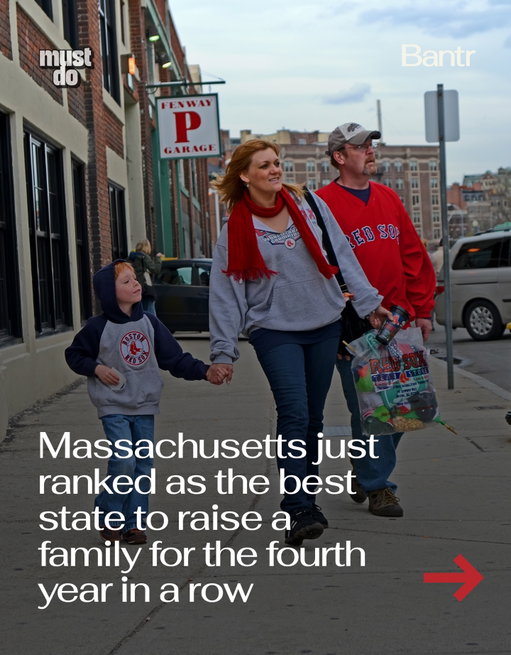 Massachusetts parents, this one’s for you.

New 2026 rankings from WalletHub just named Massachusetts the best U.S. state to raise a family for the fourth year in a row.

The study compared all 50 states across affordability, safety, education, health care, and overall quality of life. Massachusetts came out on top thanks to top-ranked schools and childcare, strong job security, high median incomes, and some of the best child health coverage in the country.

Yes, costs are high. But the data shows incomes and long-term stability help offset it, especially for families with young kids.

Boston-area parents, consider this your humble brag moment.

Source: WalletHub’s 2026 Best States to Raise a Family report.

Media via Shutterstock

#bantrparents #mustdoboston #massachusetts