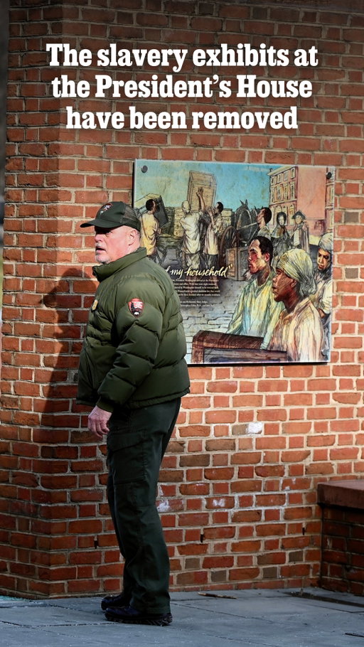 The National Park Service has started dismantling exhibits about slavery at the President’s House in Independence National Historical Park.

The President’s House, which serves as a memorial to the nine people George Washington enslaved there during the founding of America, has come under increased scrutiny by President Donald Trump’s administration. The president and Interior Secretary Doug Burgum ordered content at national parks that “inappropriately disparage” the U.S. to be reviewed and potentially removed.

Around 3 p.m. Thursday, an Independence Park employee told an Inquirer reporter that his supervisor instructed him to take down all the displays at the iconic site earlier that day. Two other individuals later joined the employee to help remove the educational exhibit.

“I’m just following my orders,” the employee repeatedly said, refusing to say whether he was tasked with removing the displays because of the executive order.

One by one, the exhibits — including those entitled “Life Under Slavery” and “The Dirty Business of Slavery” — were taken down.

Learn more at the link in our bio.

📝 by Fallon Roth and Maggie Prosser / Staff
📹 by Maggie Prosser / Staff
✂️ by Astrid Rodrigues / Staff