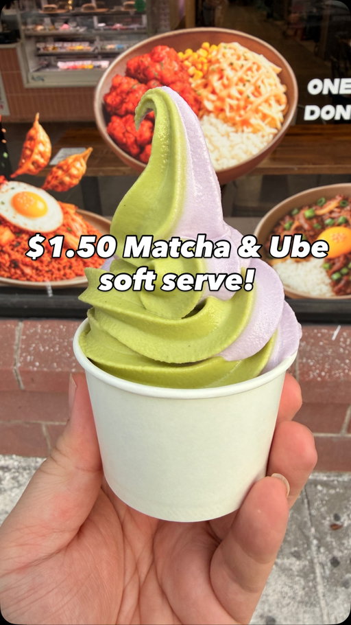 $1.50 soft serve found in the food court of the LIC @hmartofficial ! I saw a new section of the food court that wasn’t there on my last visit so I went to browse and that’s when I stumbled upon this amazing deal.

You can order as many as you want and there’s no limit. At least not that I’m aware of.. there was no signs about how long they’re offering this deal, just that it was limited so go before it’s gone.

I loved the matcha and I thought the “ube” was not bad but I don’t think it was exactly ube per se. it tasted like a purple sweet potato lol. Also on the kiosk one screen said taro and the other said ube. Regardless it was still good a for $1.50 still a steal. 

I eat ice cream all year round so if you don’t then keep scrolling. 😂.
#eatingwithblim #cheapeatsnyc #cheapeats #icecream #nyceats