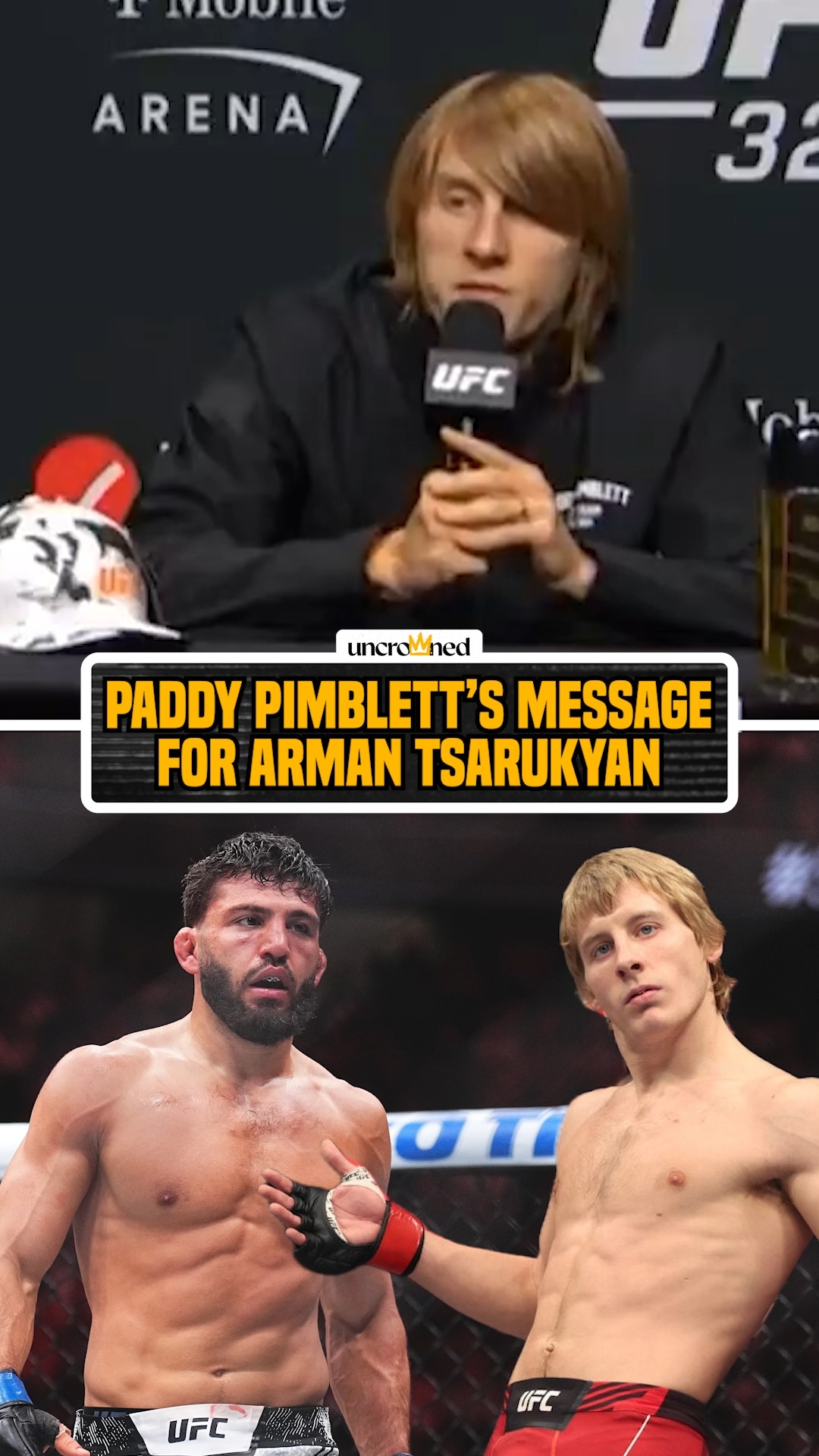 "F*** Arman Tsarukyan"

Paddy said it with his chest 🗣️ #UFC324