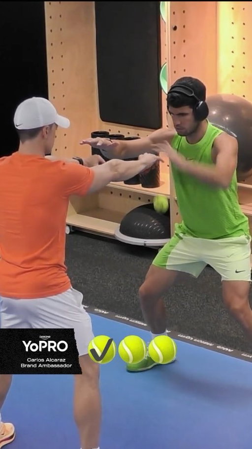 @carlitosalcarazz is on the ball and match ready. @yoproau #alcarazbts #yopro #AO26