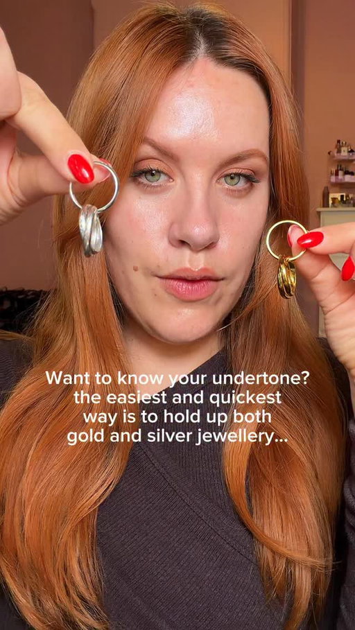 It’s really that simple (most the time). Here’s the breakdown

If gold jewellery suits you more than you’re a warm undertone
If silver jewellery suits you more than you’re a cool undertone
Both look equally great? You’re neutral 

Still confused? There’s a few more tests can do 💖 check them out in my video before this!!

#beginnermakeup #makeuptips #undertone #warmundertone #coolundertone