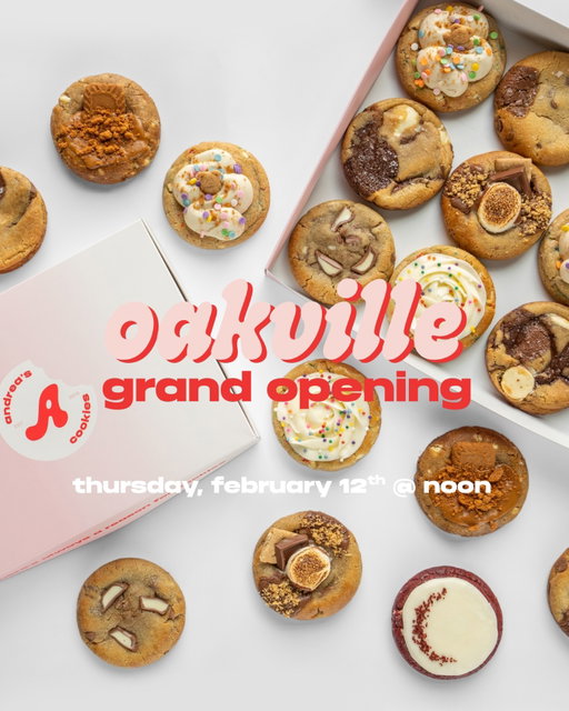 OAKVILLE, WE HAVE AN OPENING DATE!!! 🍪✨🗣️

🗓️ Thursday, Feb. 12th at noon
📍270 Lakeshore Road E, Oakville ON L6J 1J1

It’s going to be a busy one with Valentine’s weekend 💌 but we simply cannot wait to finally be opening in downtown Oakville 💘

see you soon!!🙋🏼‍♀️