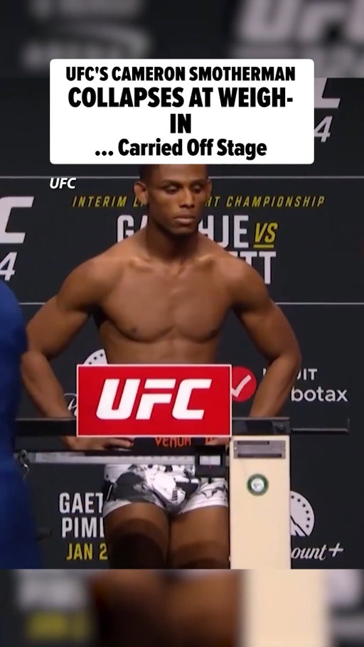 Terrifying moment at the UFC 324 weigh-in on Friday when fighter Cameron Smotherman collapsed on stage after stepping off the scale. 🙏

🎥: UFC