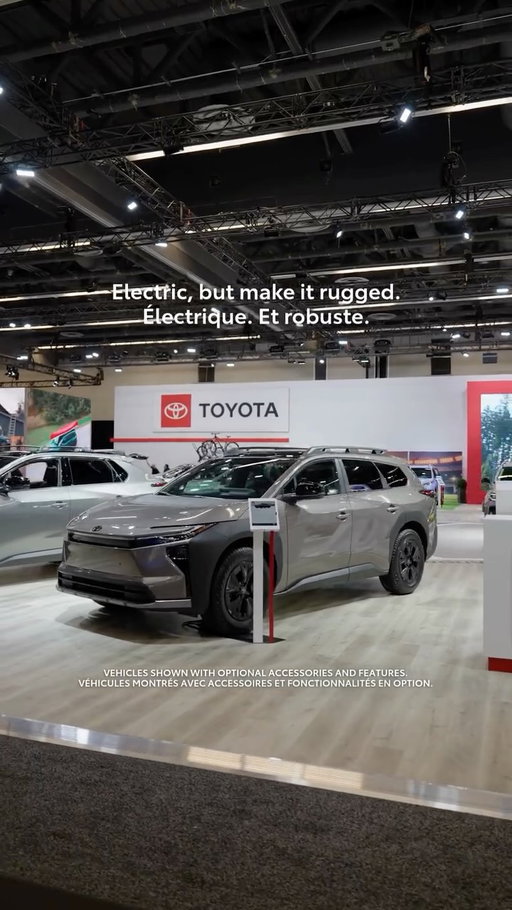 Meet the new, all-electric 2026 bZ Woodland. 

Découvrez le tout nouveau bZ Woodland 2026, entièrement électrique.