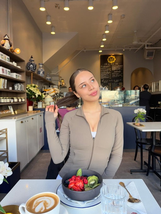 workout, self care, journal, cafe, yoga, repeat! 🧘🏼‍♀️🍓🎀🪽🌞