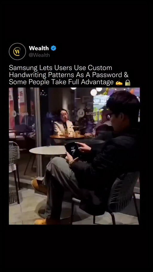 This isn’t a PIN, a pattern, or biometrics. It’s a handwritten sequence so complex it looks more like encryption than a lock screen. 🔐✨

Samsung allows users to draw custom handwriting patterns using the S Pen, turning muscle memory and precision into an added security layer. Instead of tapping numbers or tracing basic shapes, the device recognizes unique strokes, angles, and motion, making each unlock nearly impossible to replicate.

Love Technology? Follow @Wealth 🌟

Media: @阳光小暖王 

#technology #samsung #cybersecurity #innovation #futuretech