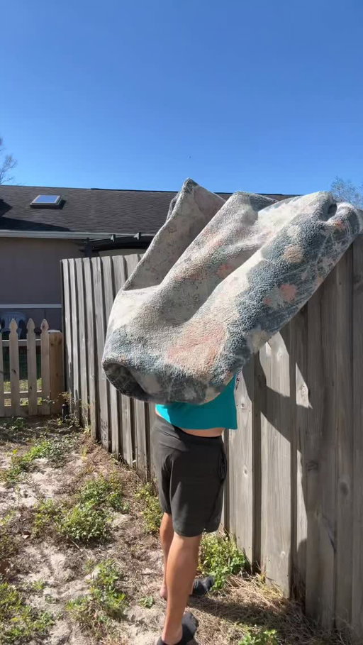 Cleaning my wife’s favorite rug #cleantok #pressurewashing #rugcleaning