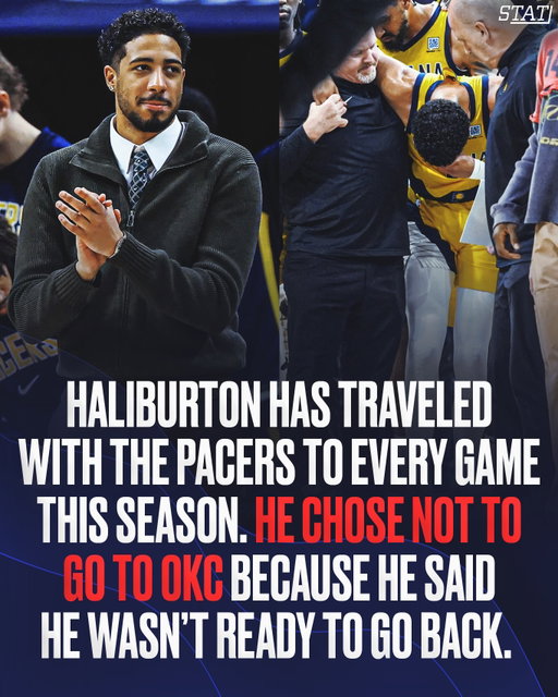 Tyrese Haliburton did not join the team to OKC because he wasn't ready to go back there after tearing his achilles in June 😔

(via @taylorrooks)